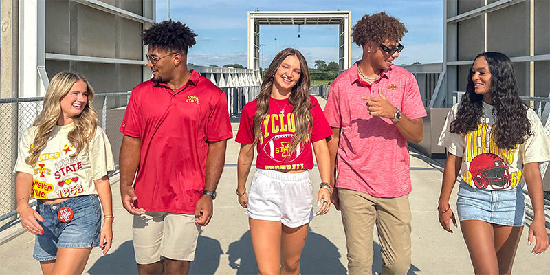 college students wearing Iowa State gear