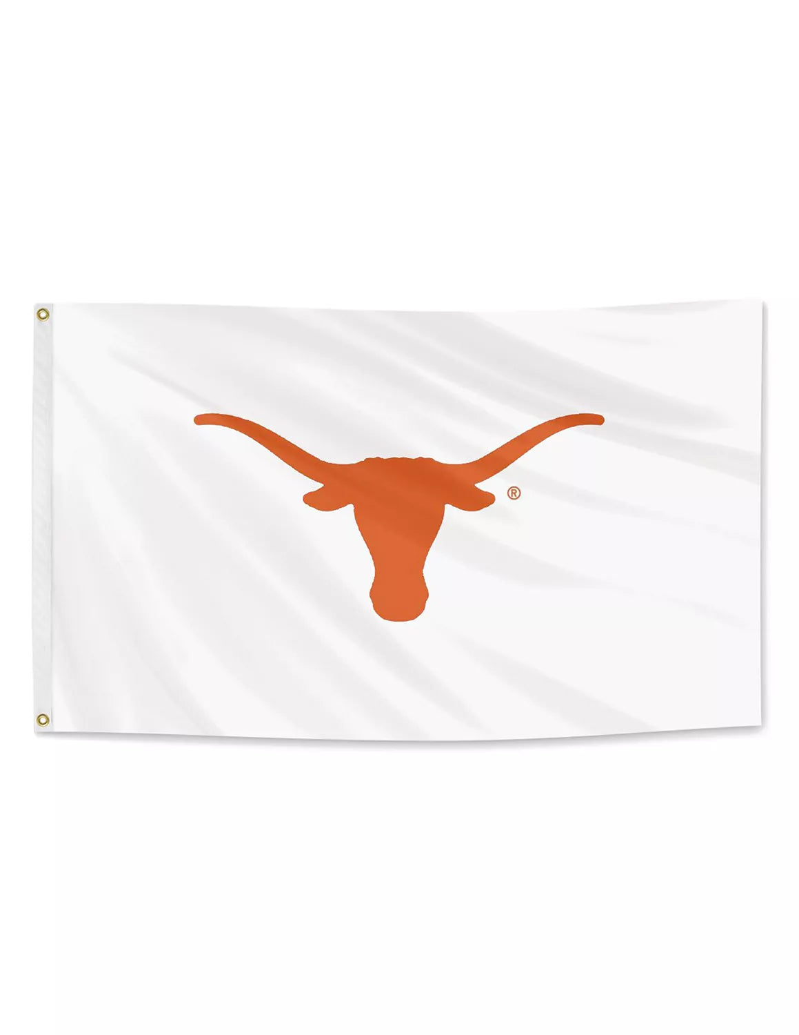 UT White Longhorn Logo Flag