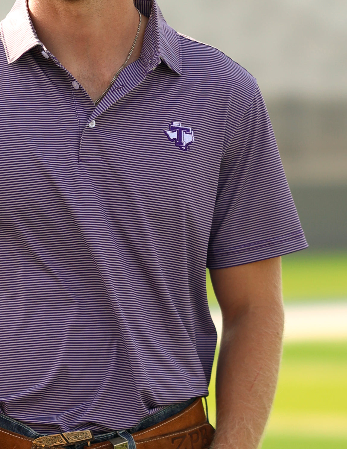 TSU Hairline Stripe Polo