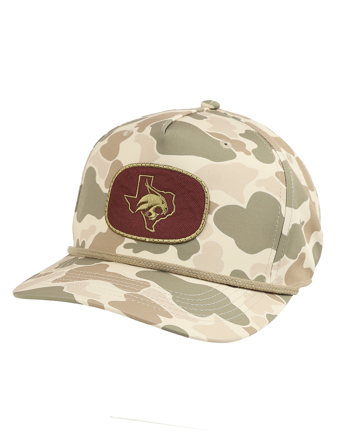 TXST State Of Texas Flat Oval Camo Hat