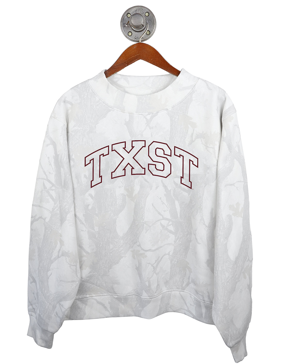 TXST Camo Puff Outline Arch Mockneck Sweatshirt