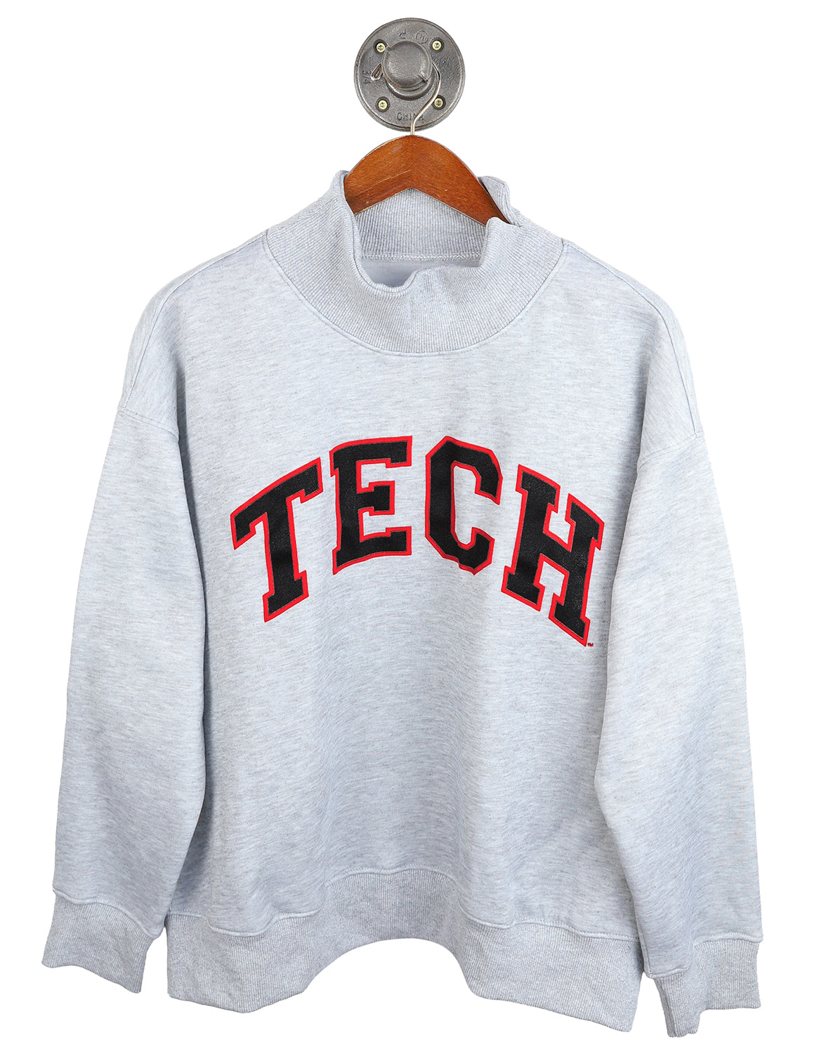 TTU Puff Outline Arch Mockneck Sweatshirt