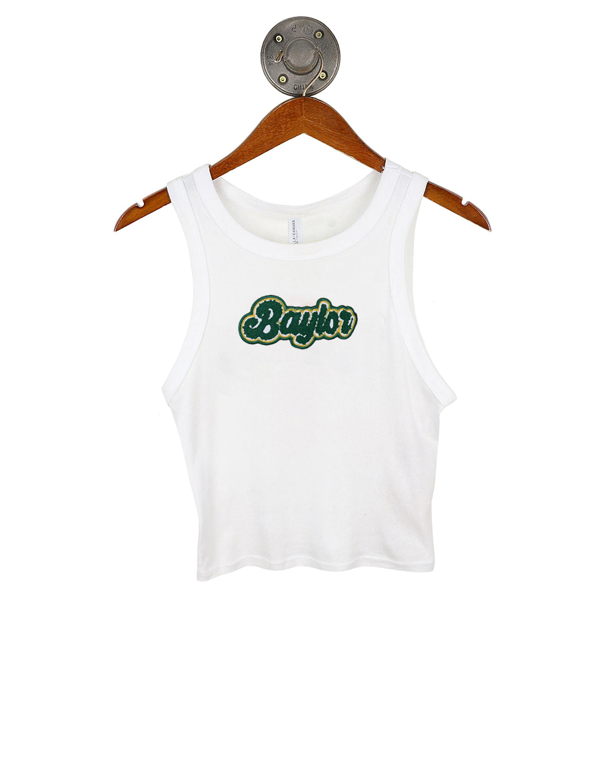 BU Bouncy Script Racerback Tank Top