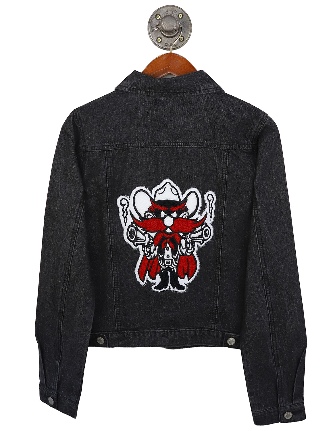 TTU Chenille Raider Red Logo Denim Jacket