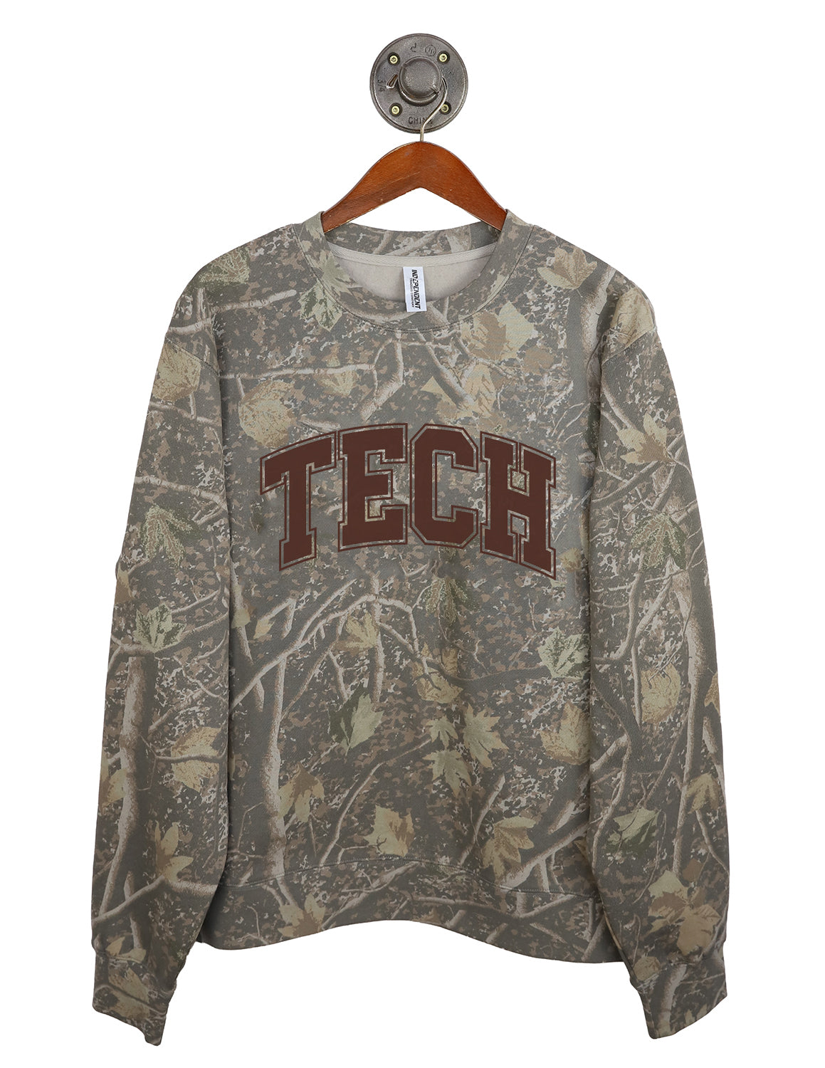 TTU Brown Totality Puff Camo Crewneck