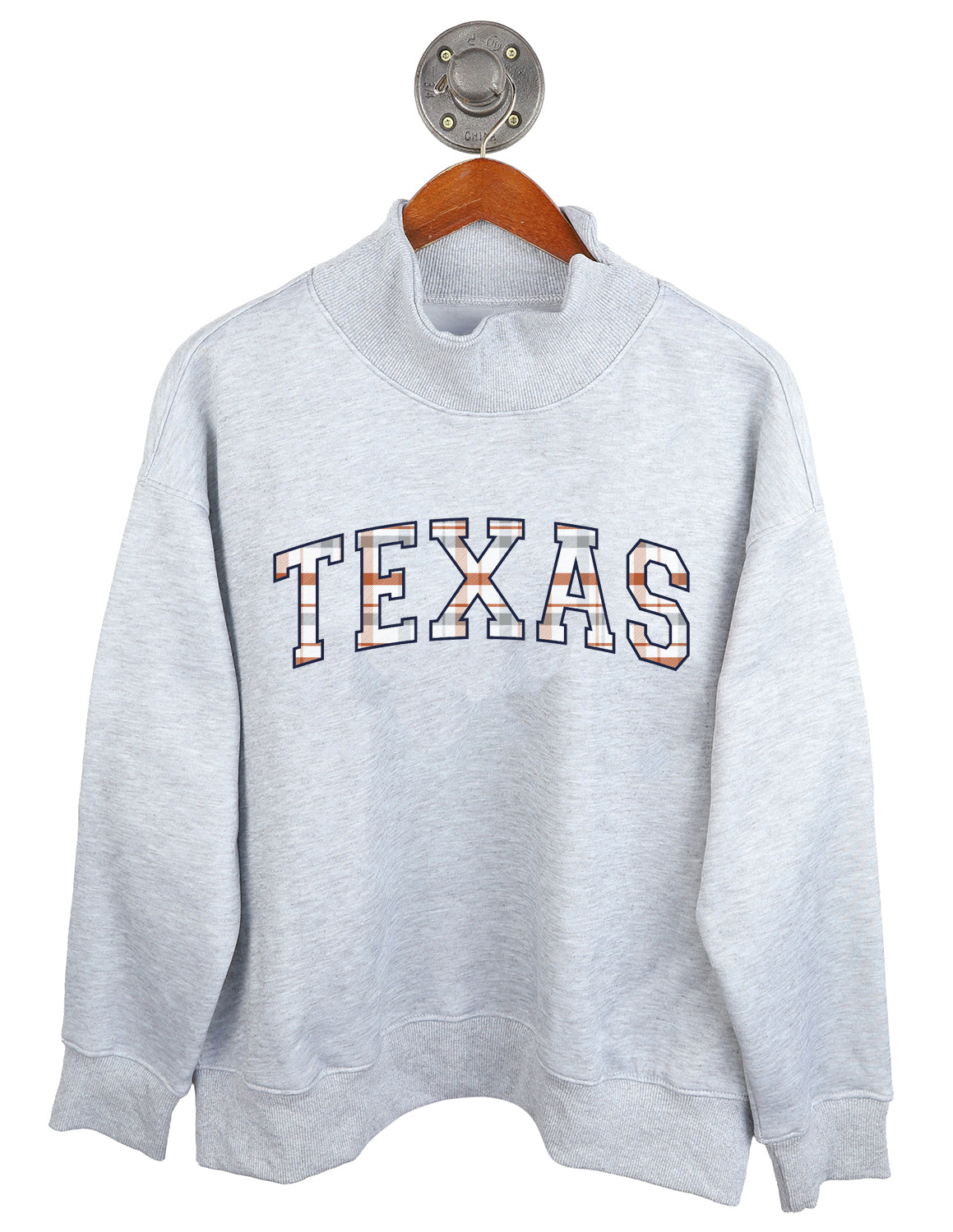 Texas Prestige Plaid Mockneck Sweater
