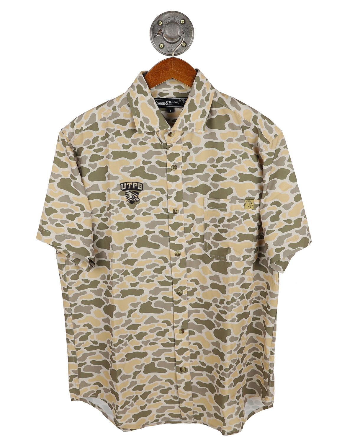 UTPB Camo Burk Button Up