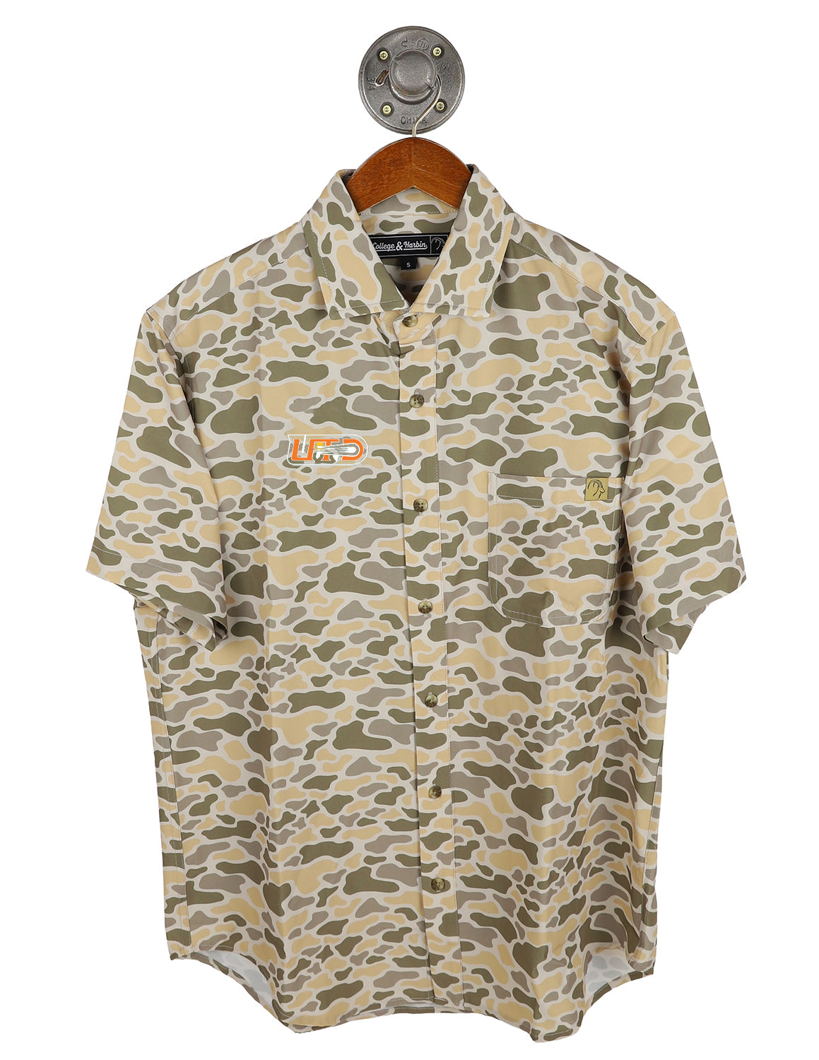 UT Dallas Camo Burk Button Up