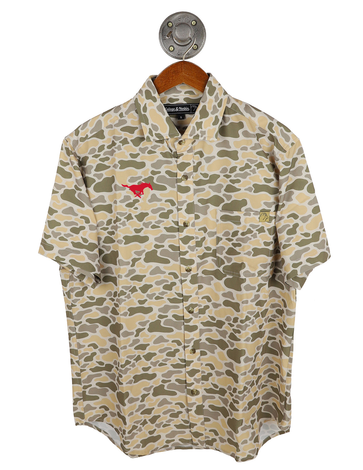 SMU Camo Burk Button Up