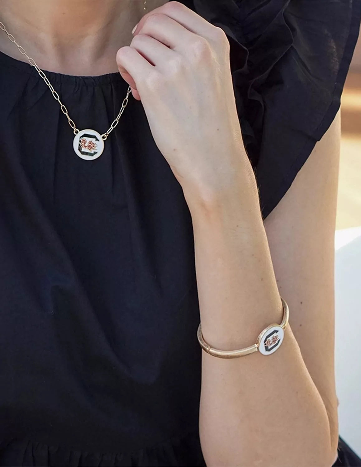 USC Enamel Statement Hinge Bangle