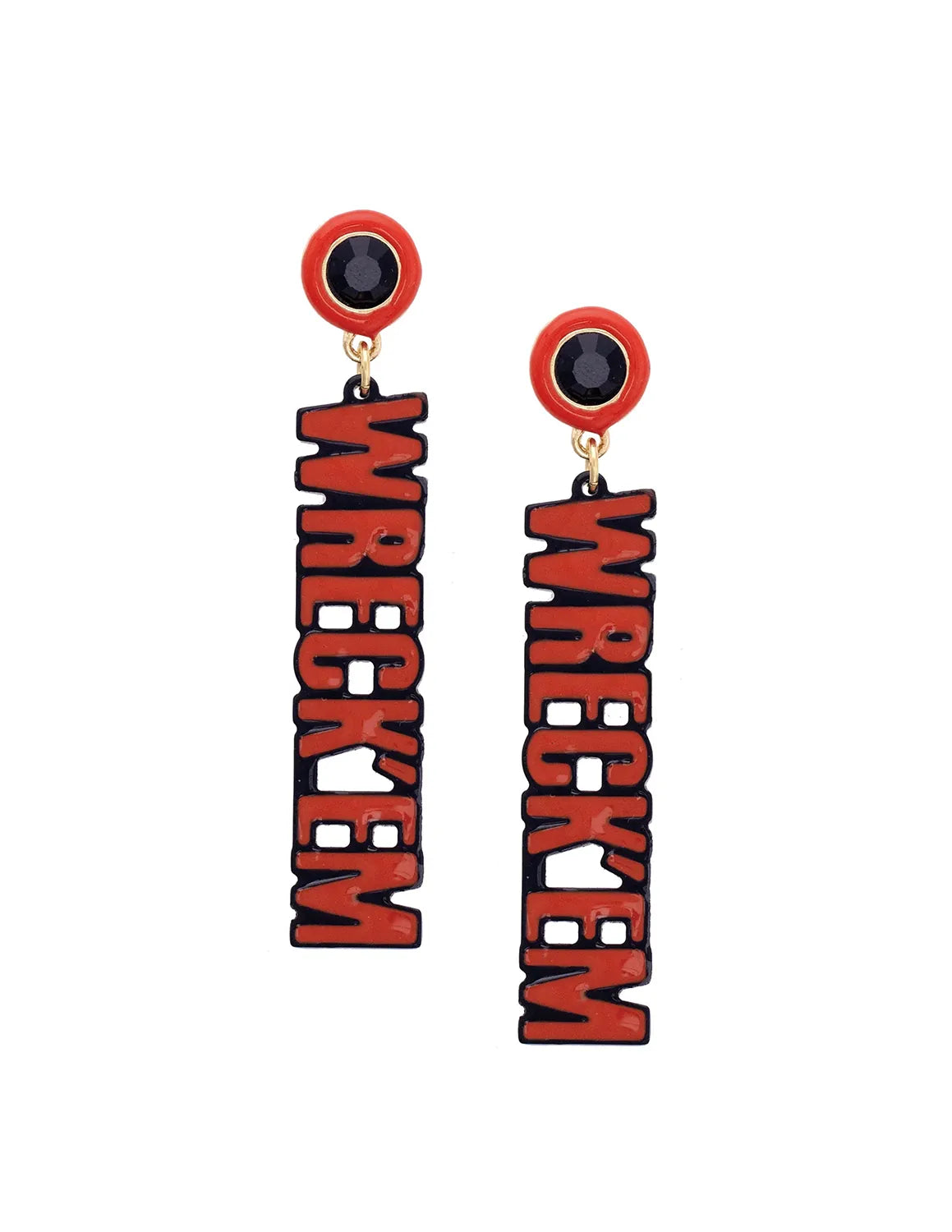 TTU Wreck 'Em Resin Block Letter Earrings