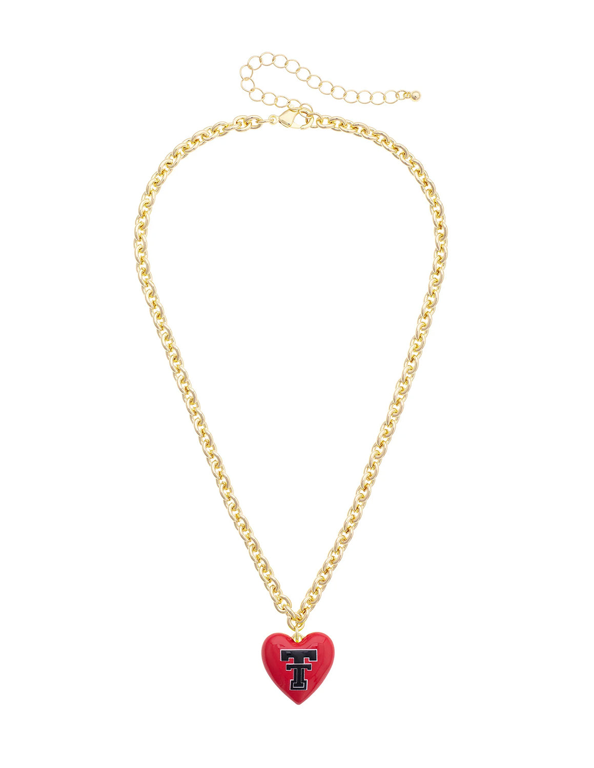 TTU Red Raiders Heart Pendant Necklace