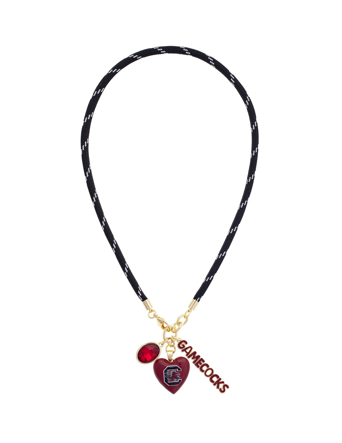USC Gamecocks Logo Heart Paracord Necklace