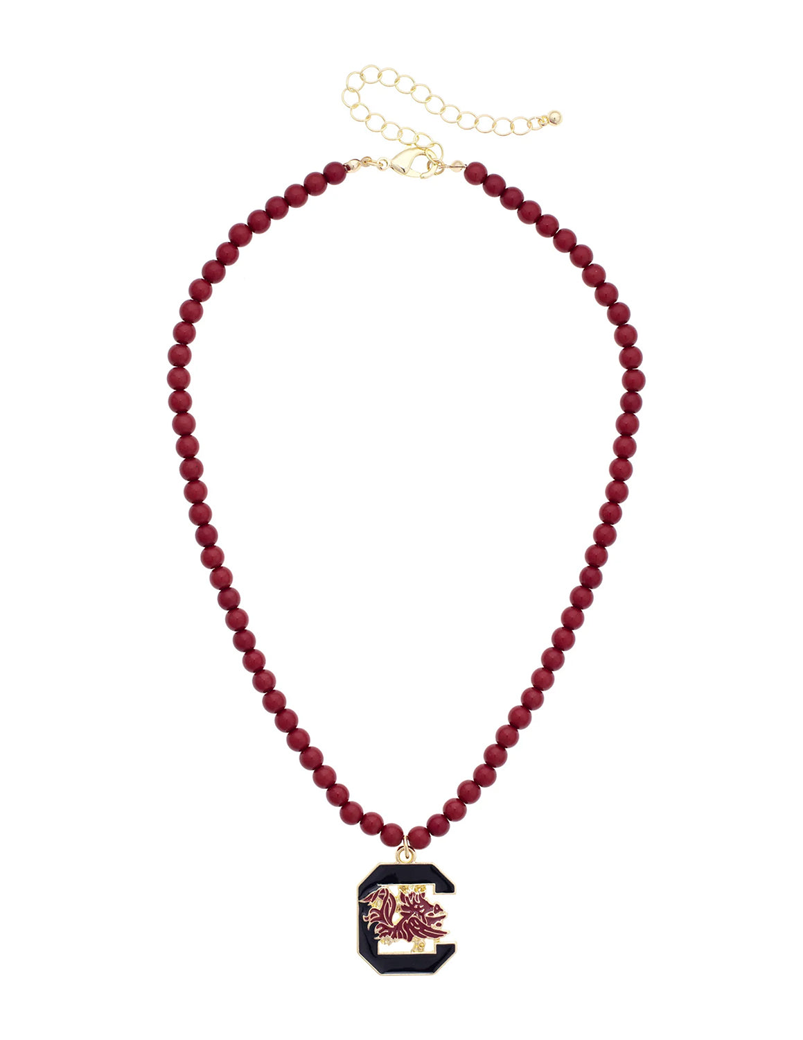 USC Gamecocks Beaded Logo Pendant Necklace