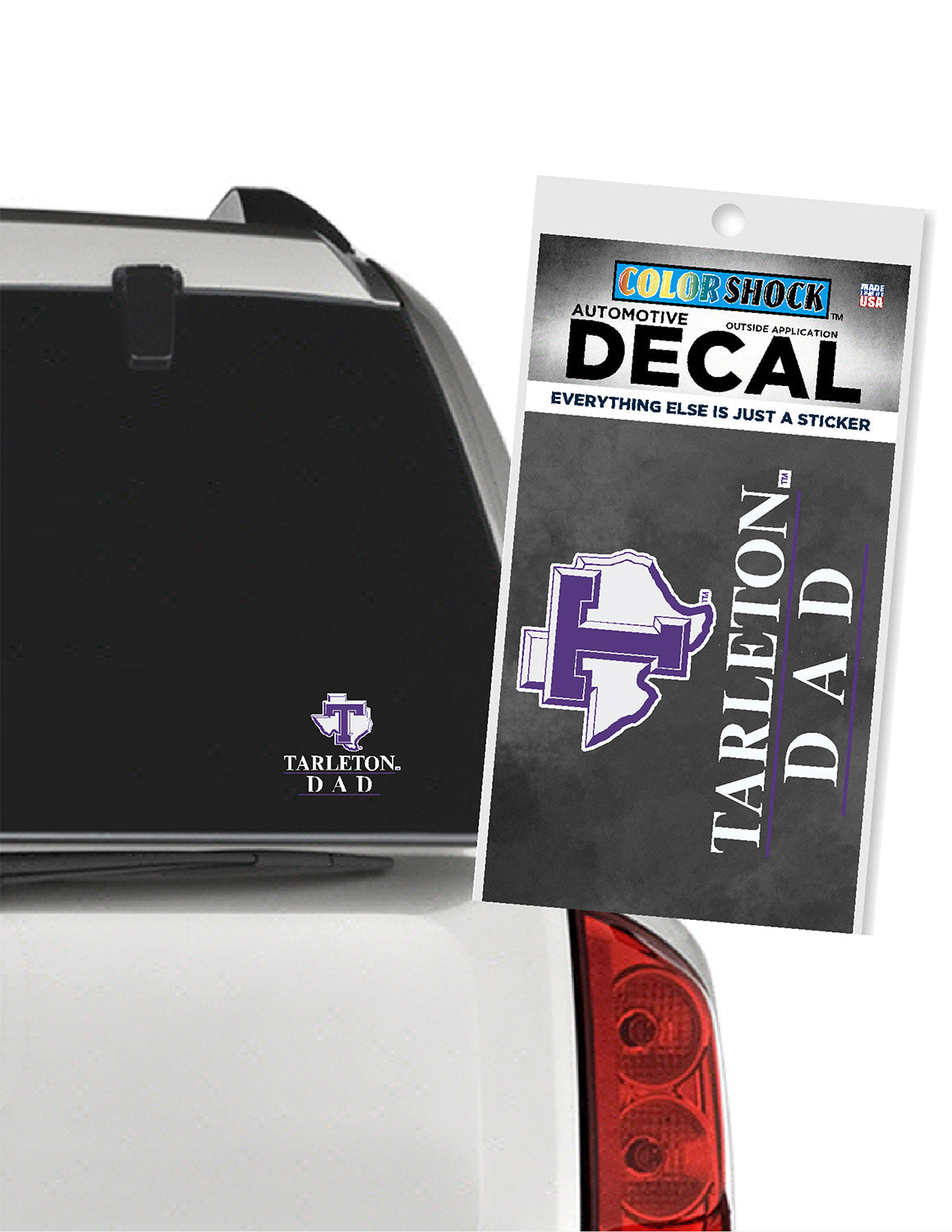 TSU Logo Over Tarleton Dad Car Decal