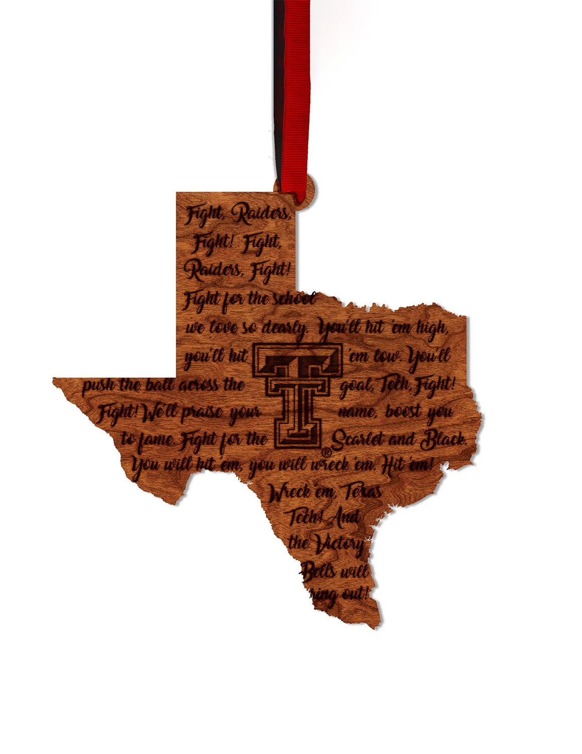 TTU Fight Song Wooden Ornament