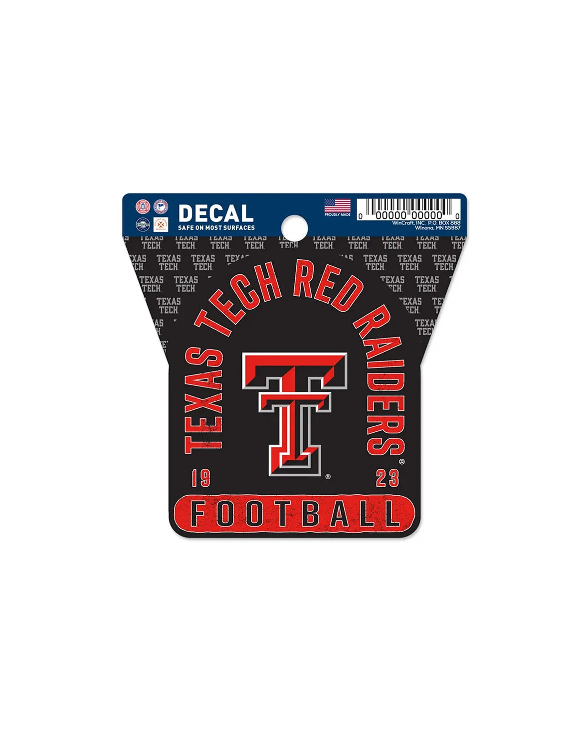 TTU Football Clean Cut Decal