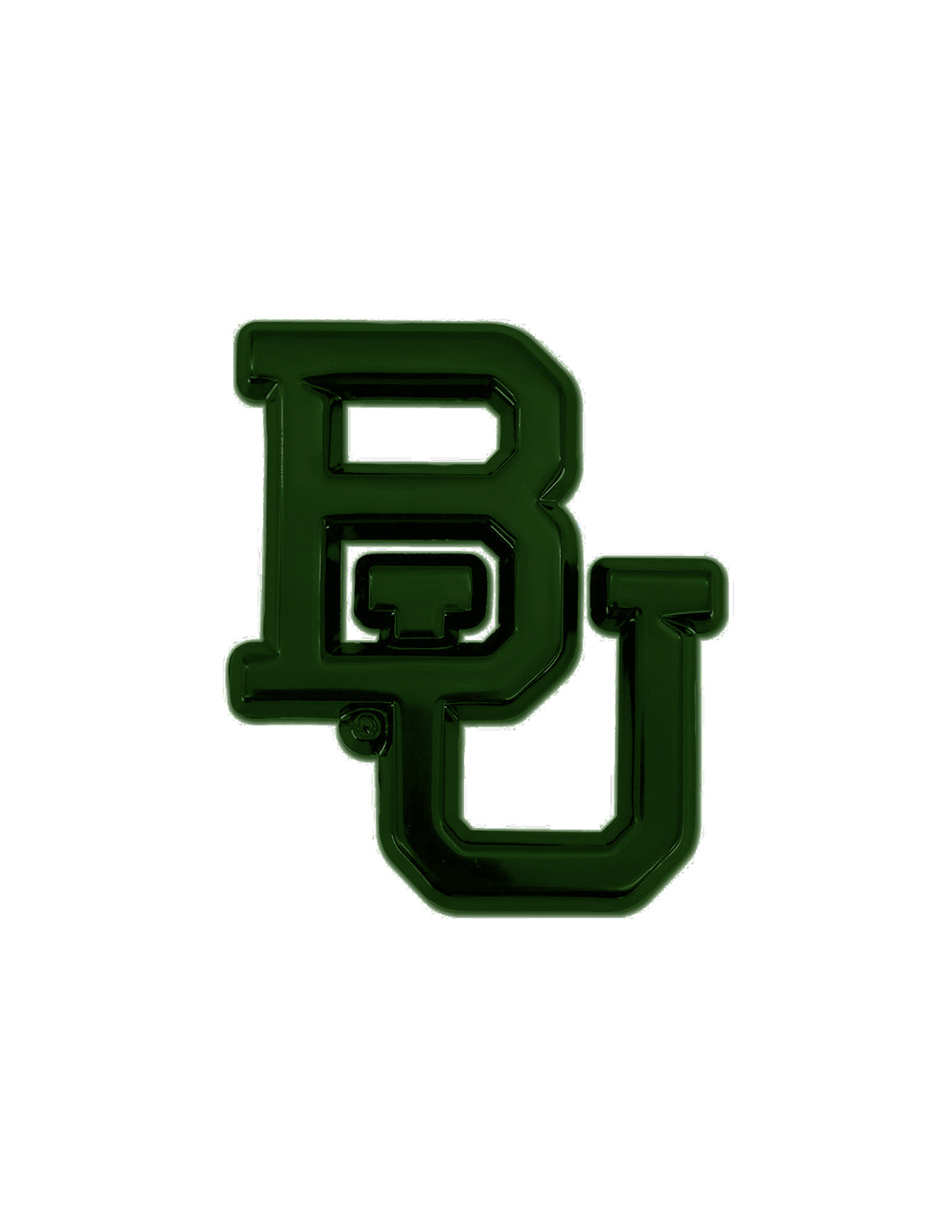 BU Green Interlocking Powder Coated Emblem