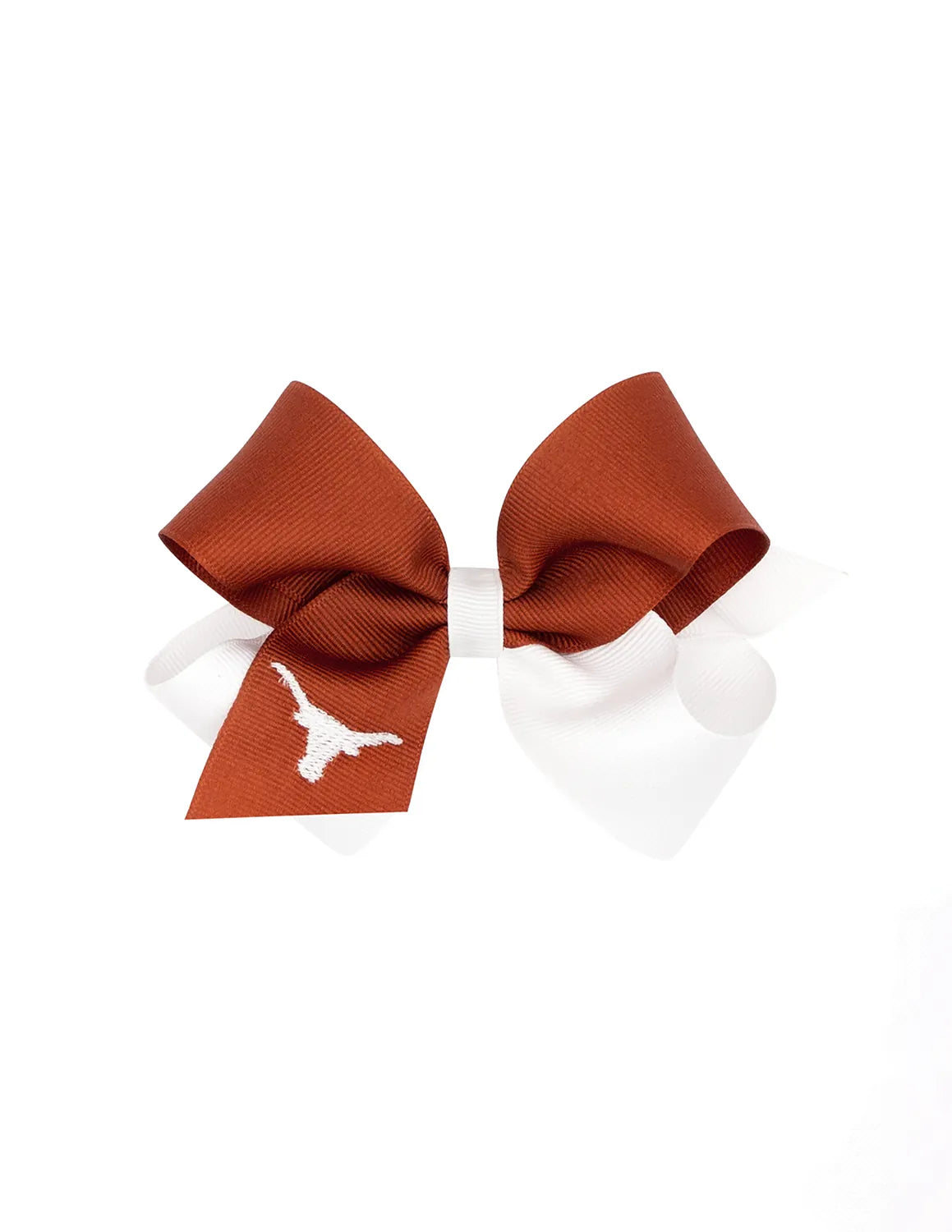 UT Medium Two-Tone Embroidered Hair Bow