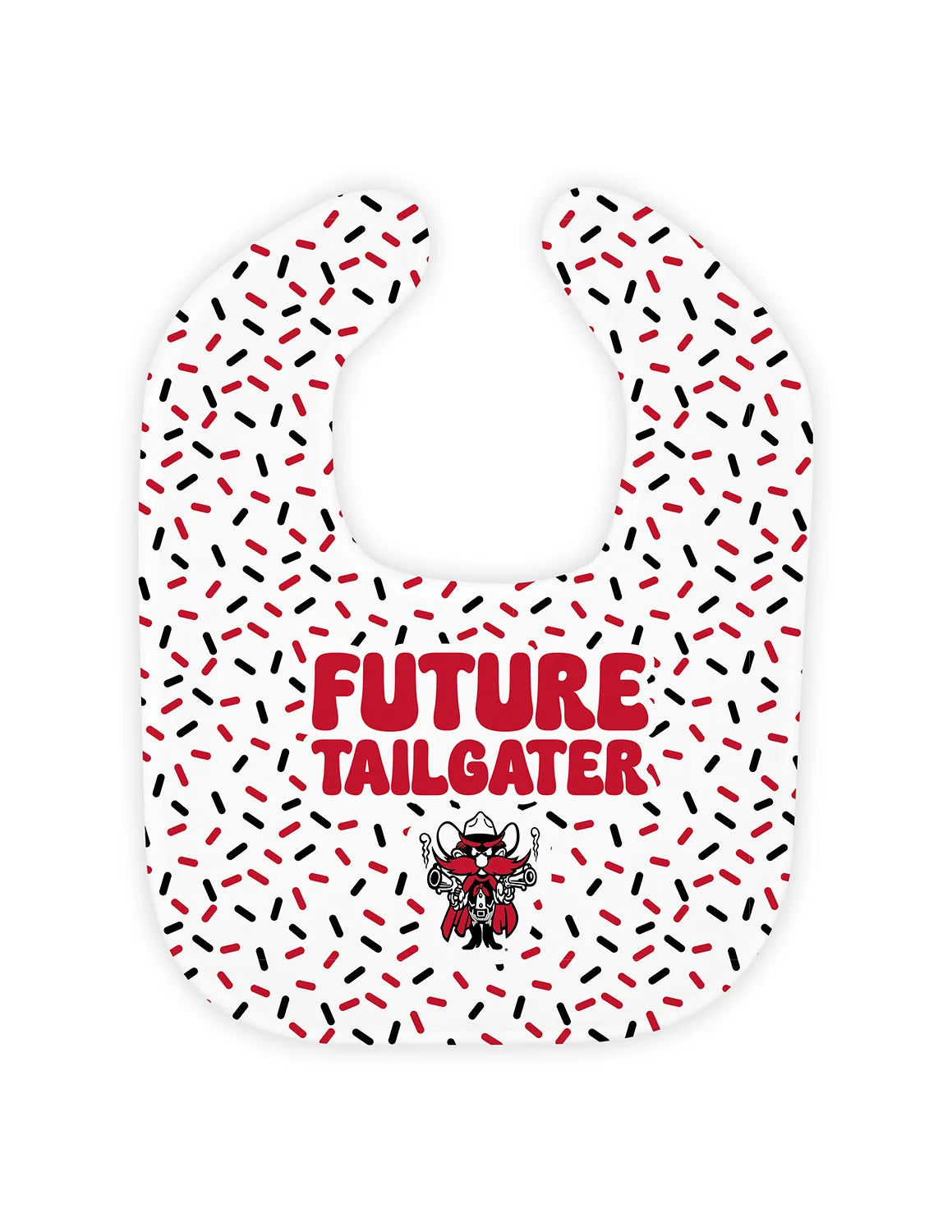TTU College Confetti Baby Bib