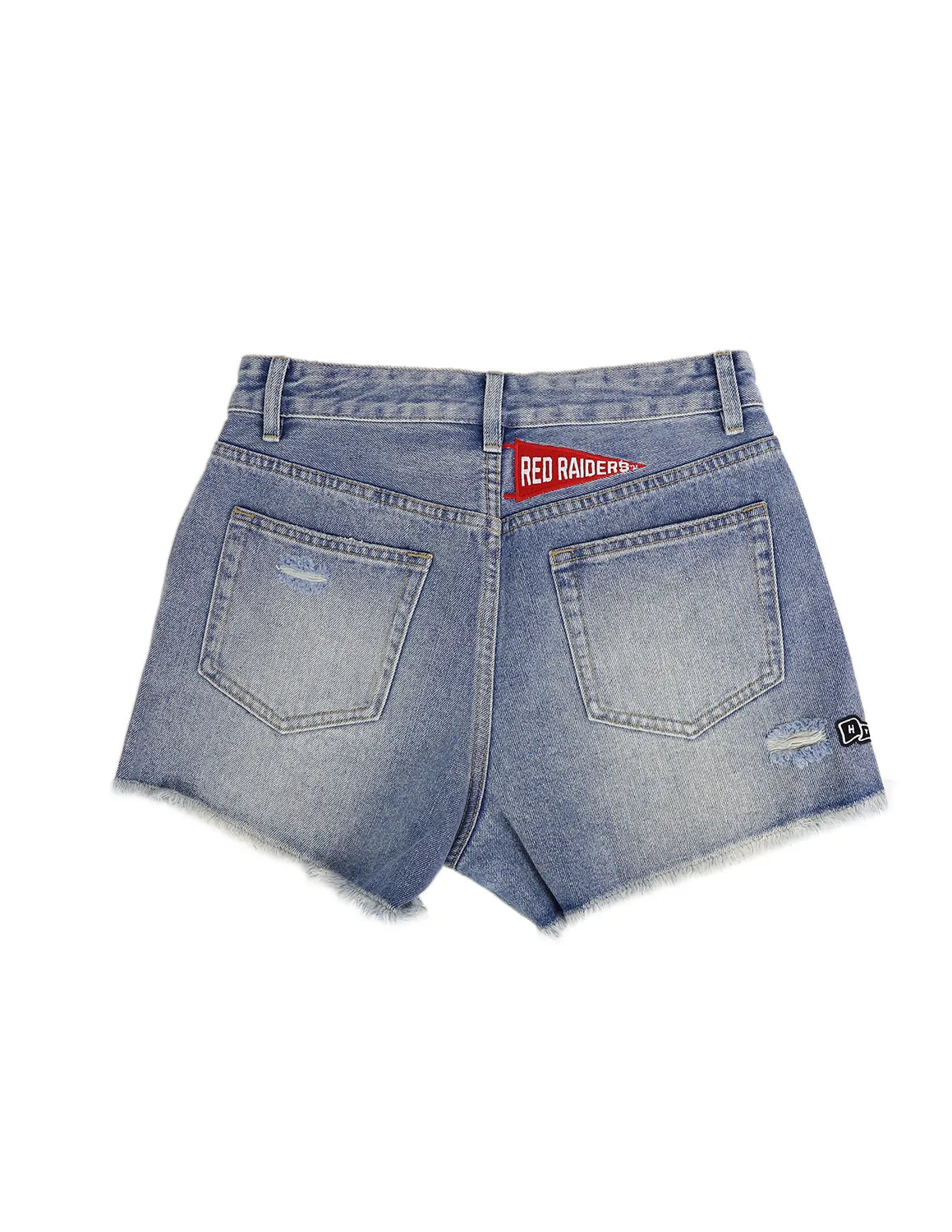 TTU Patched Denim Shorts