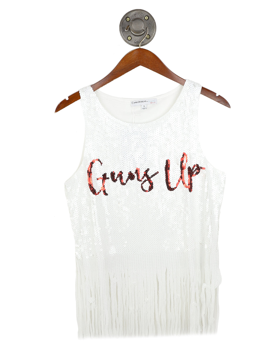 TTU Sequin Script Fringe Tank