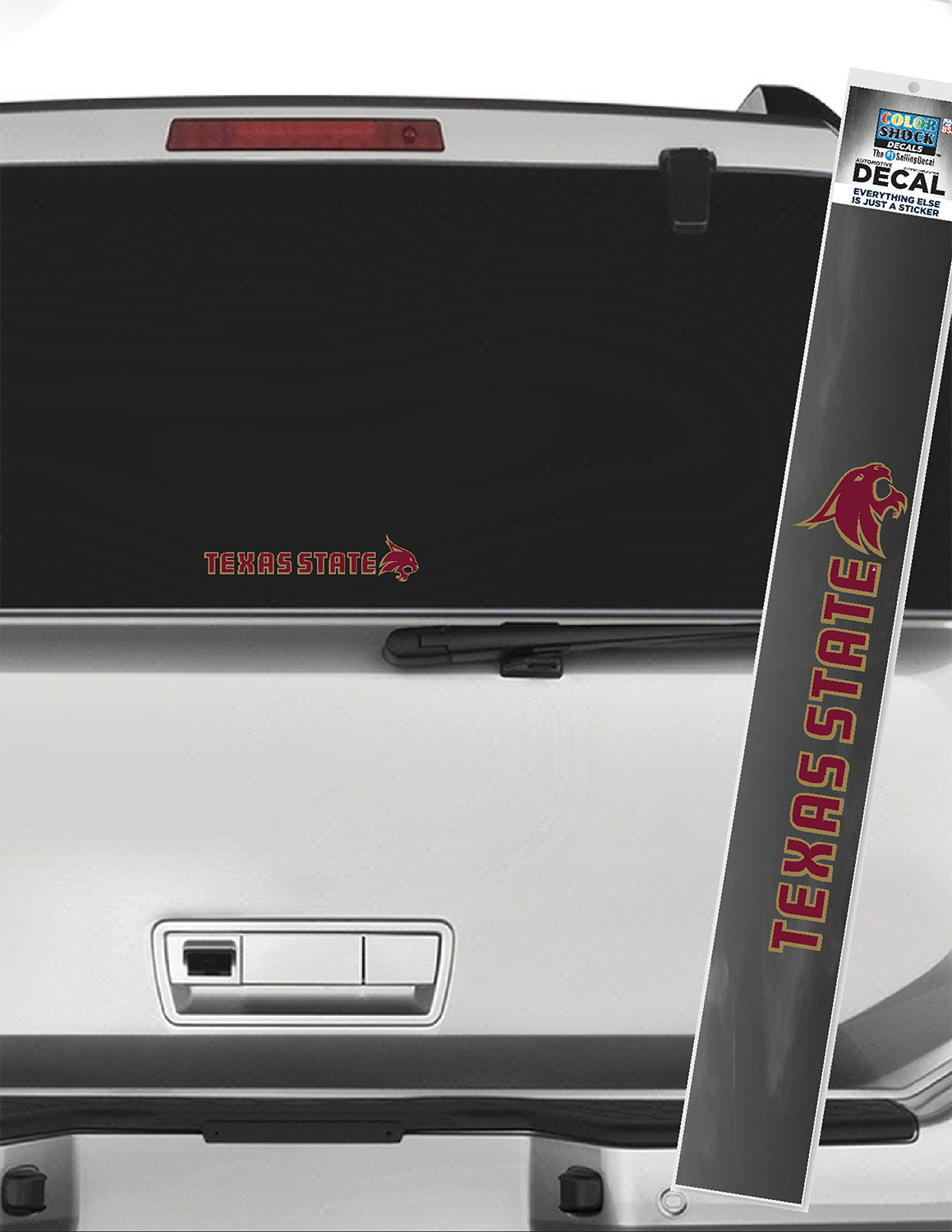 Texas State Mascot Head Car Decal