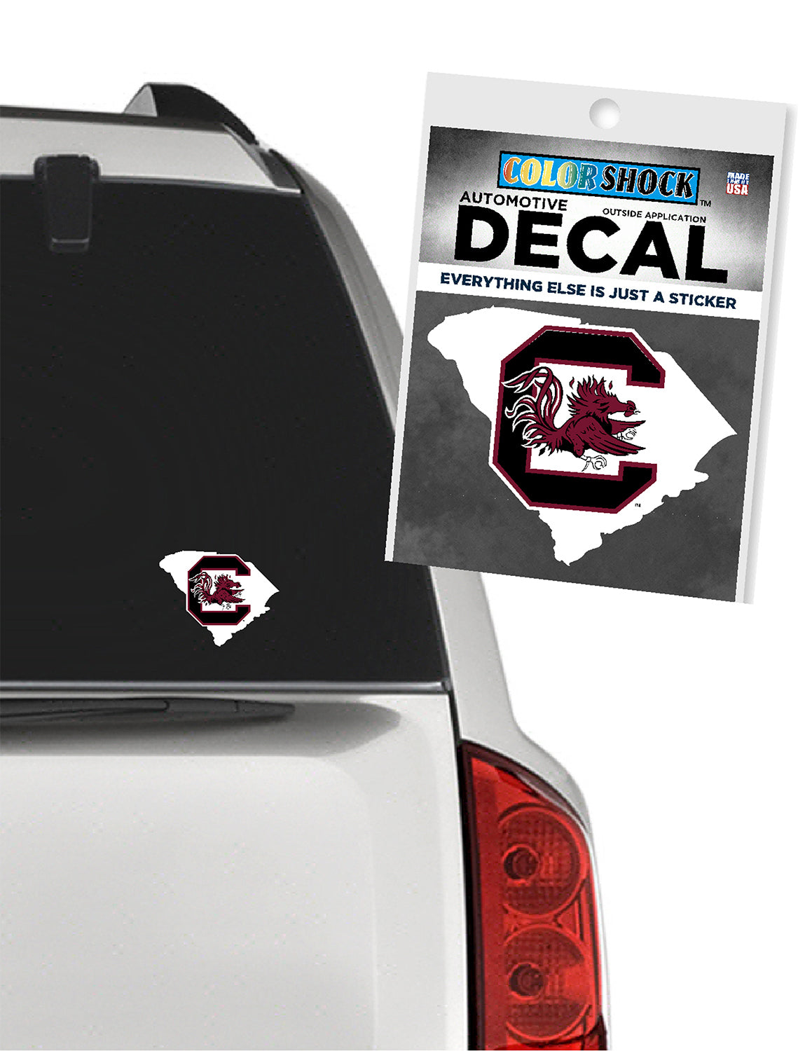 USC Gamecock Over State Shape Car Decal