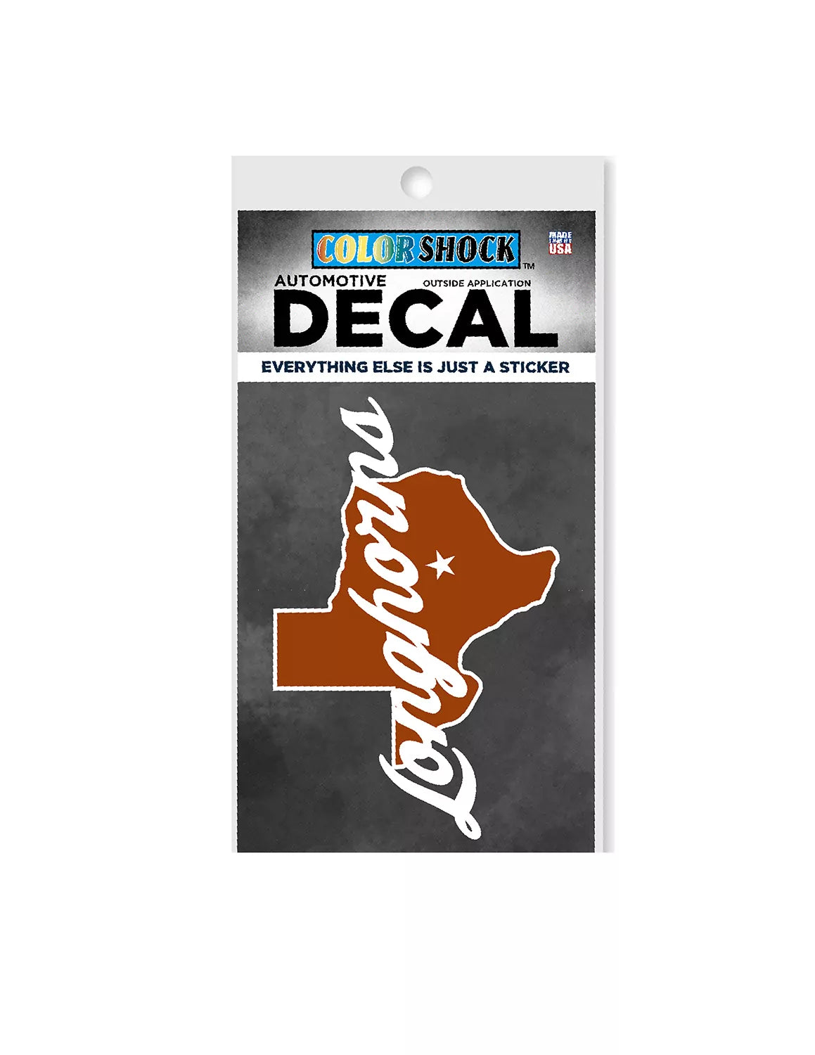 UT State Shape Longhorn Script Decal