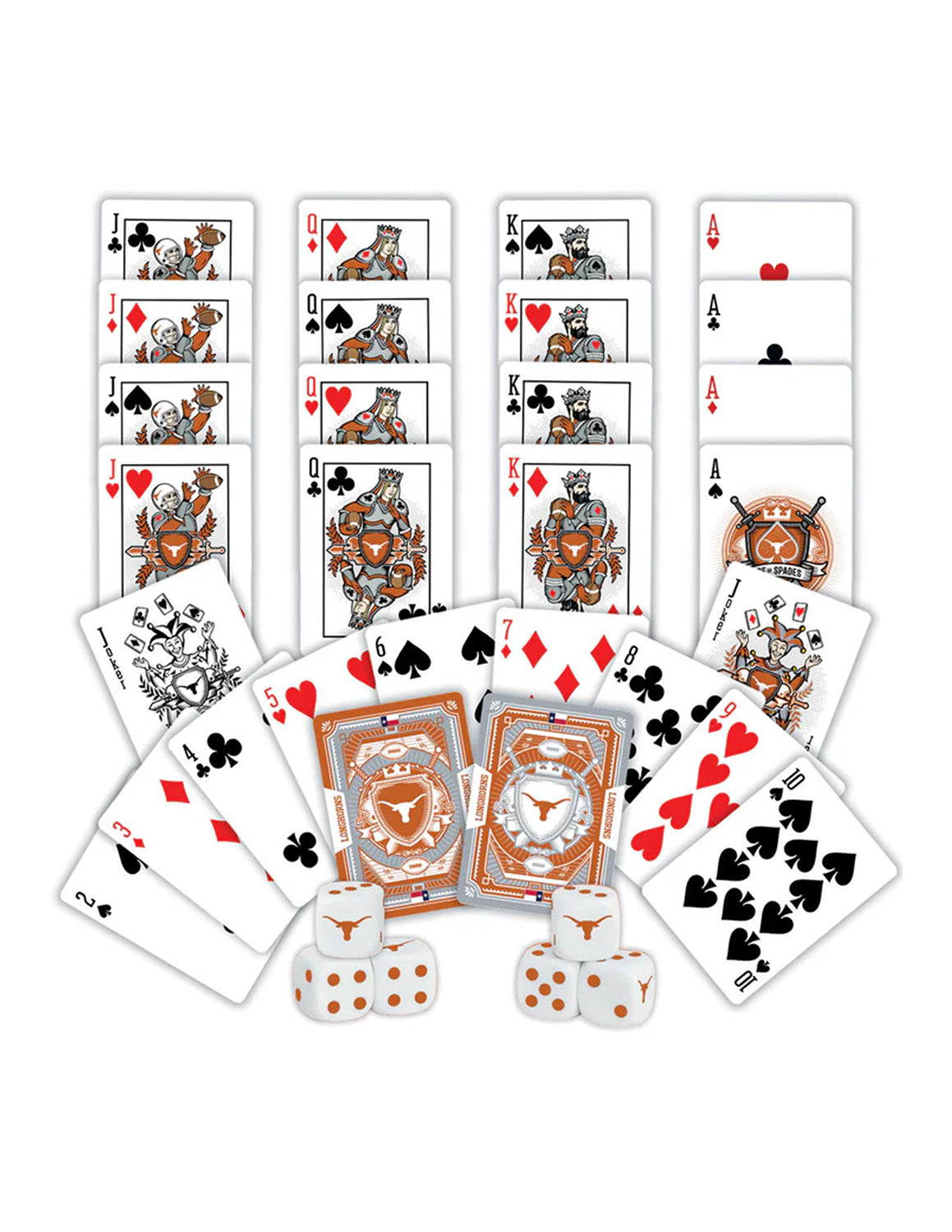 UT 2-Pack Playing Cards & Dice Set