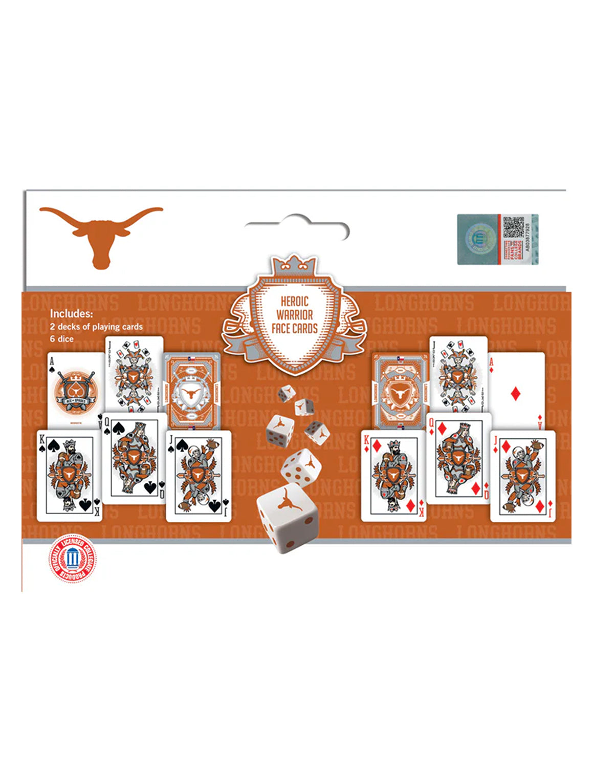 UT 2-Pack Playing Cards & Dice Set