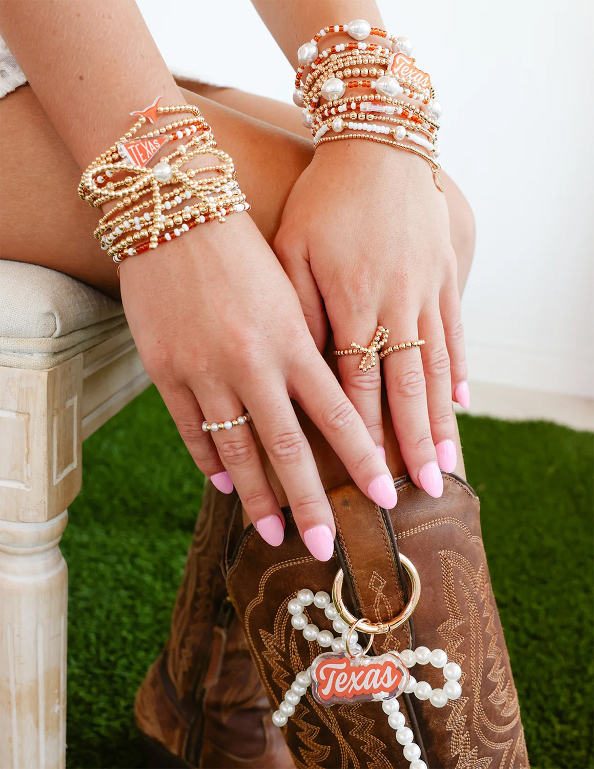 UT Longhorn Beaded Bracelet