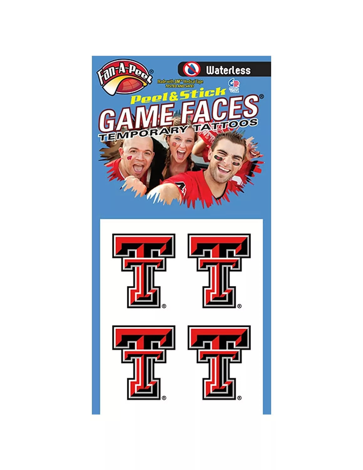 TTU Peel & Stick Face Tattoos