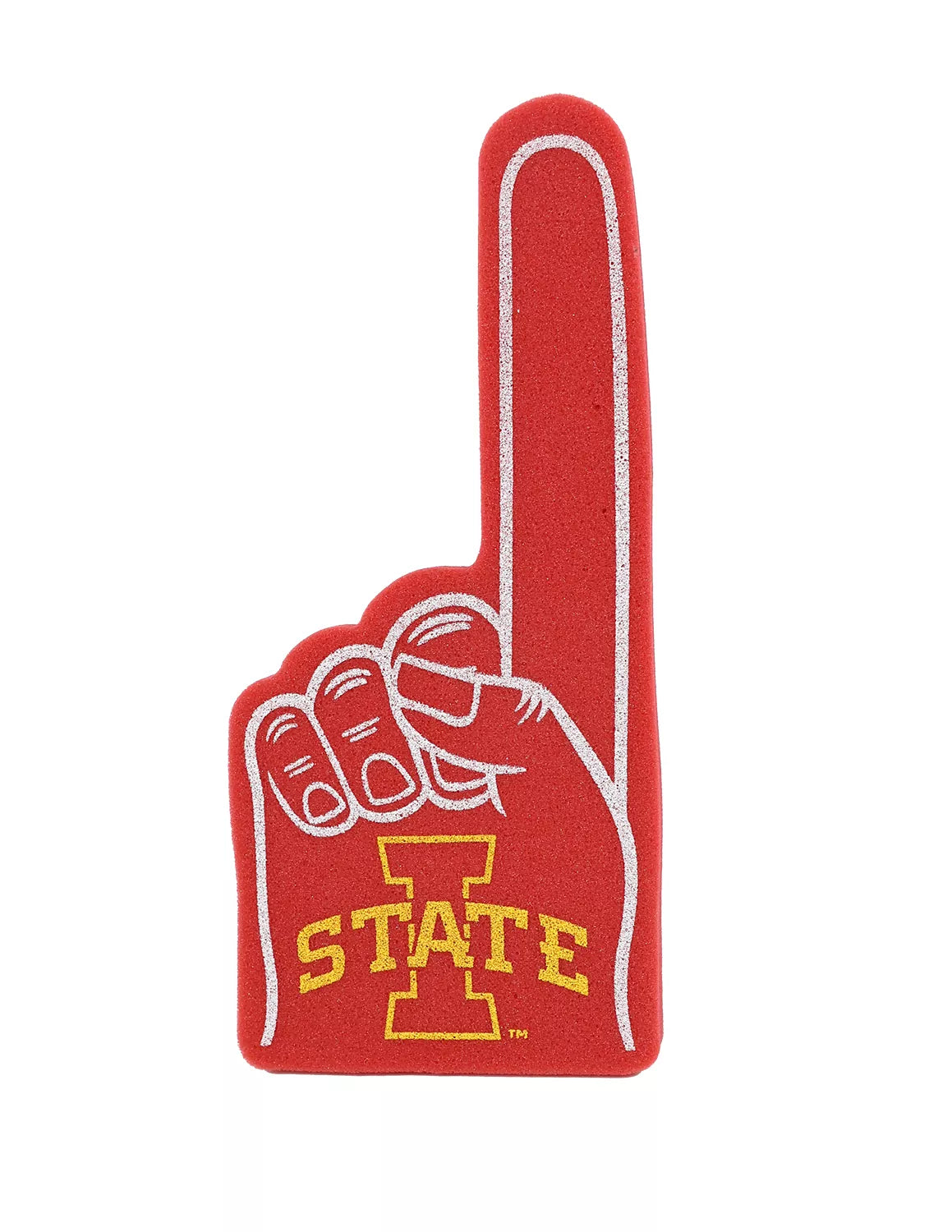 Cardinal Iowa State University Foam Finger that features a team logo on the hand.