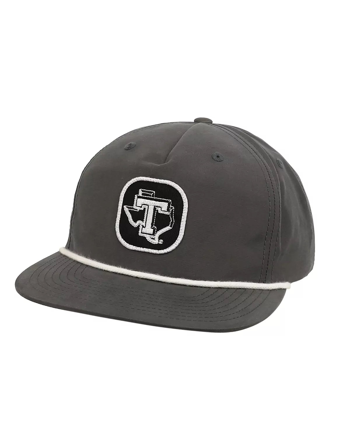 Charcoal Tarleton State University unisex rope hat with a black and white TSU patch on the front.
