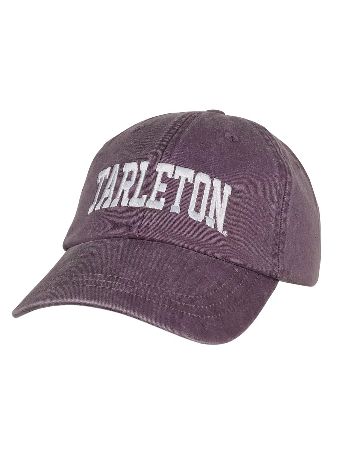 Plum Tarleton State University unisex adjustable hat that features white stitching.