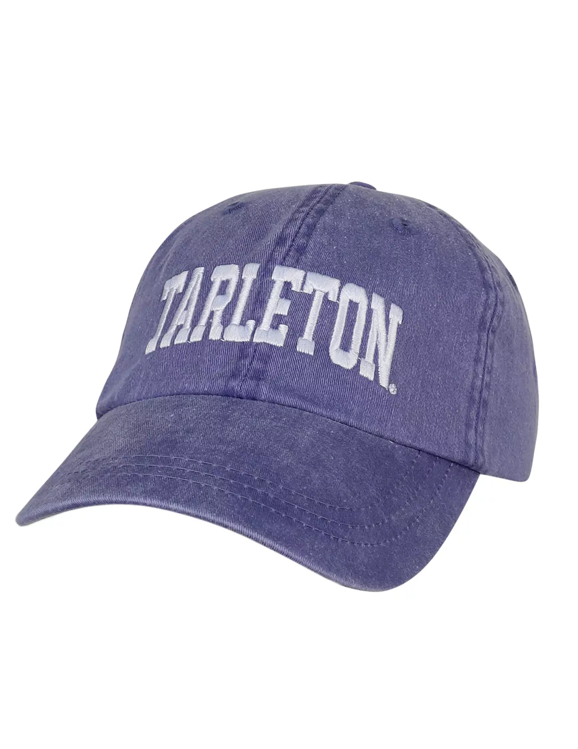 Purple Tarleton State University adjustable unisex hat with white stitching.