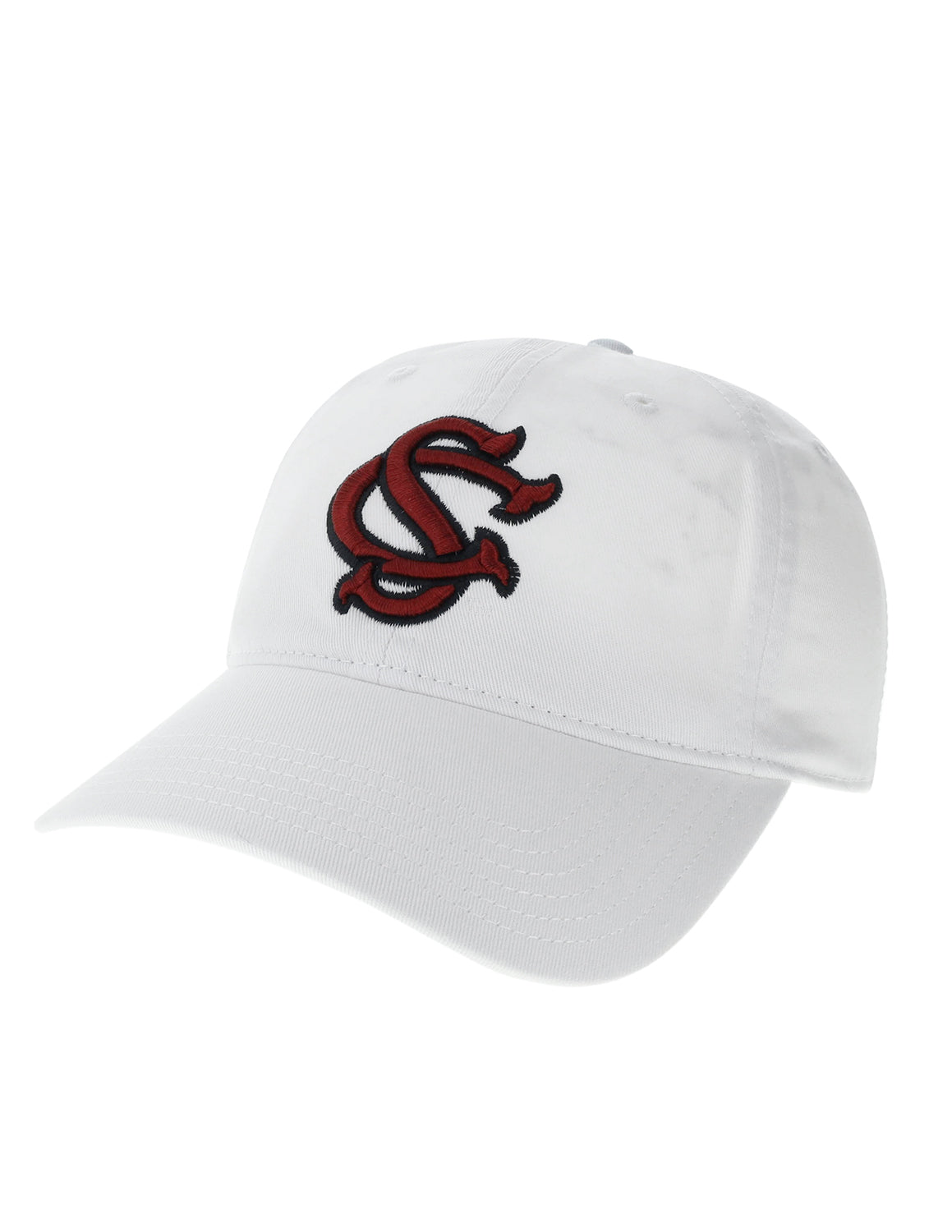 White University of South Carolina baseball hat that features an embroidered baseball logo patch on the front.