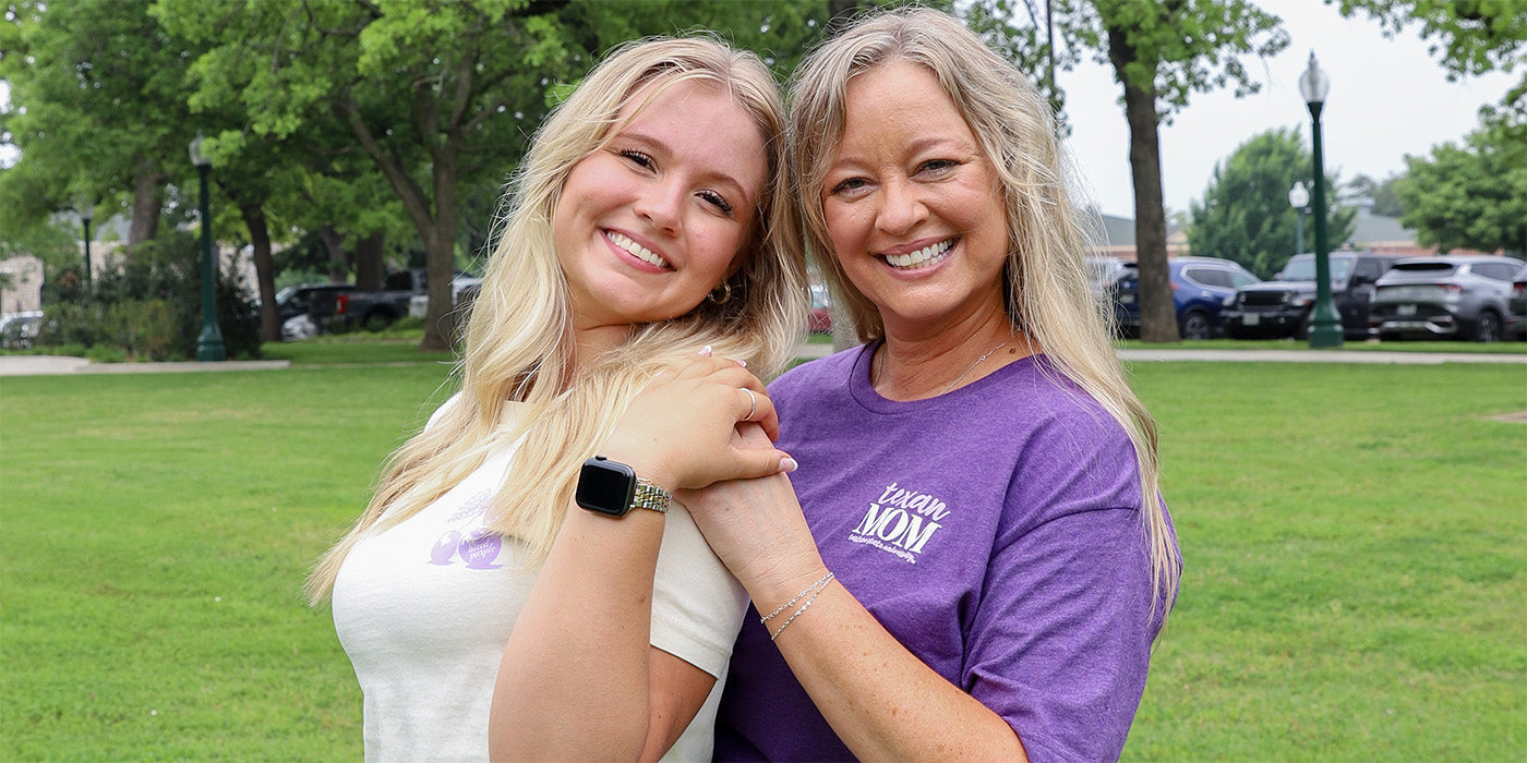 mother and daughter wearing tarleton state tshirts