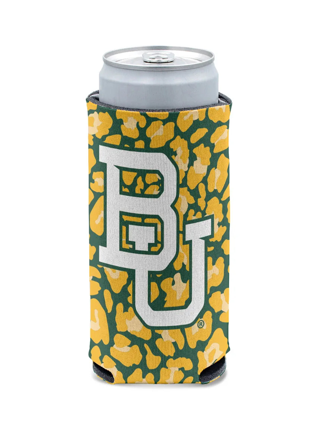 BU Leopard Tall Slim Can Cooler
