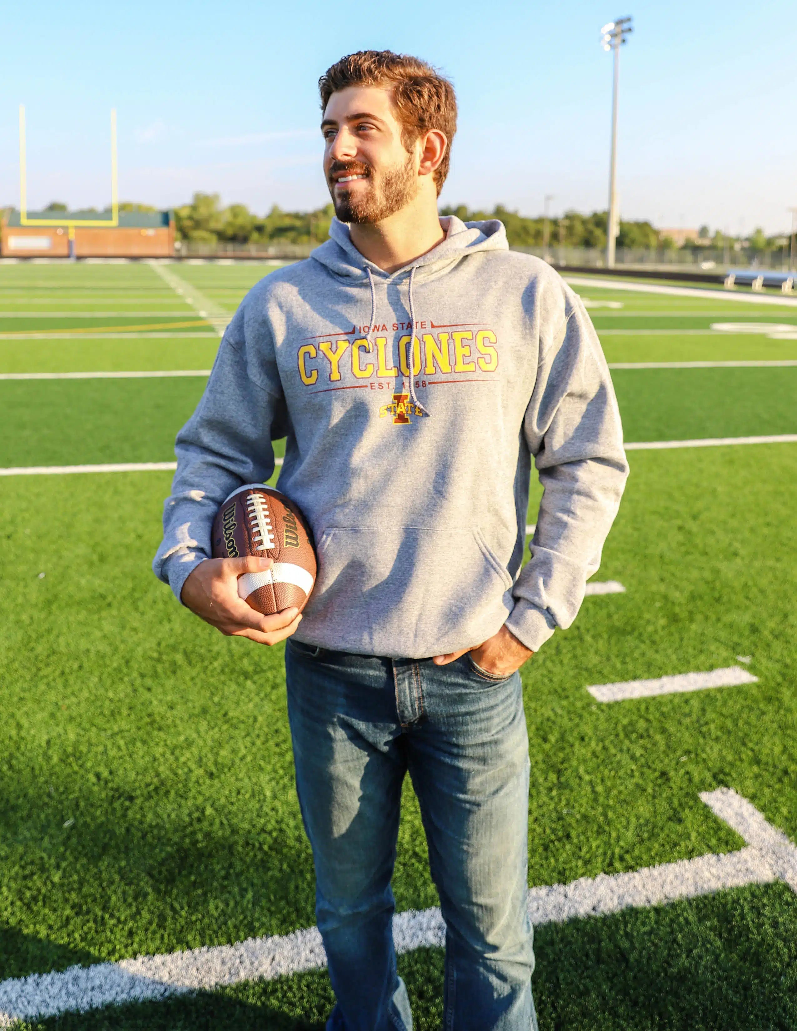 ISU Spikey Lines Grey Hoodie