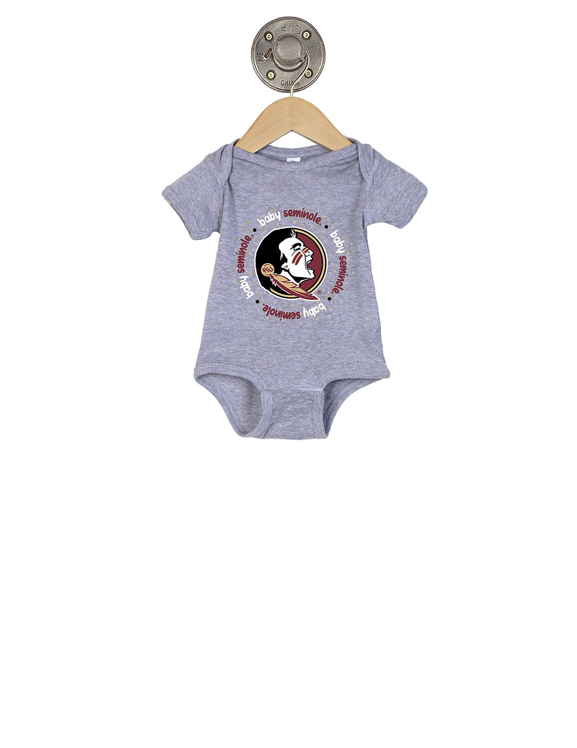FSU Baby Polka Dot Short Sleeve Onesie