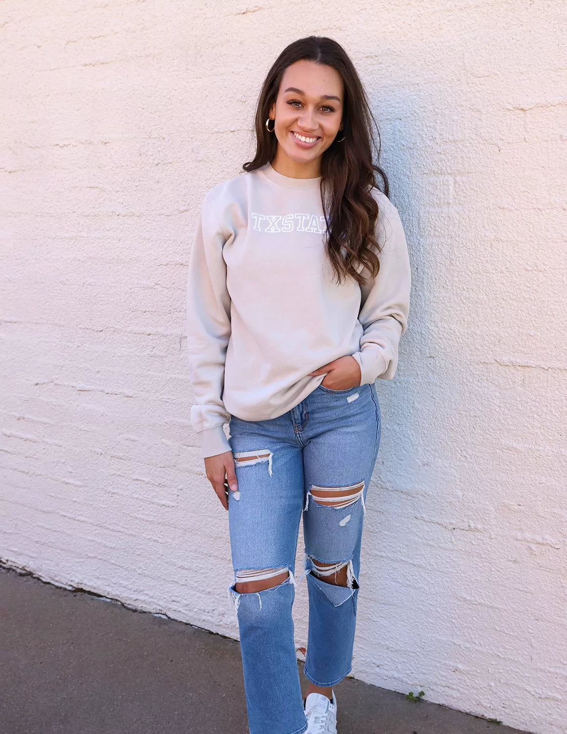 TXST G Varsity Stitch Crewneck