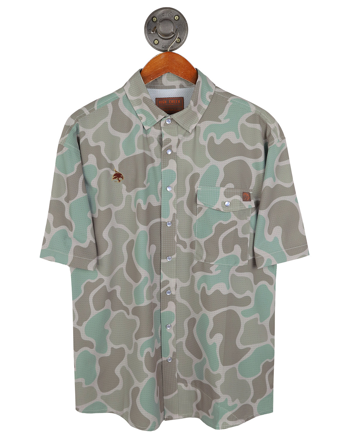 TXST G Supercat Cole Camo Button Up