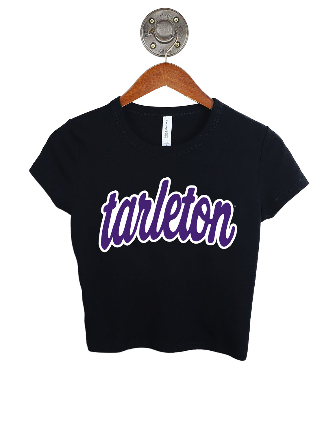 TSU Editorial Script Micro Rib Baby Tee