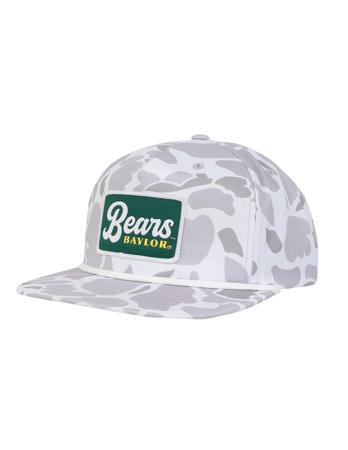 BU P College Script Patch Camo Hat