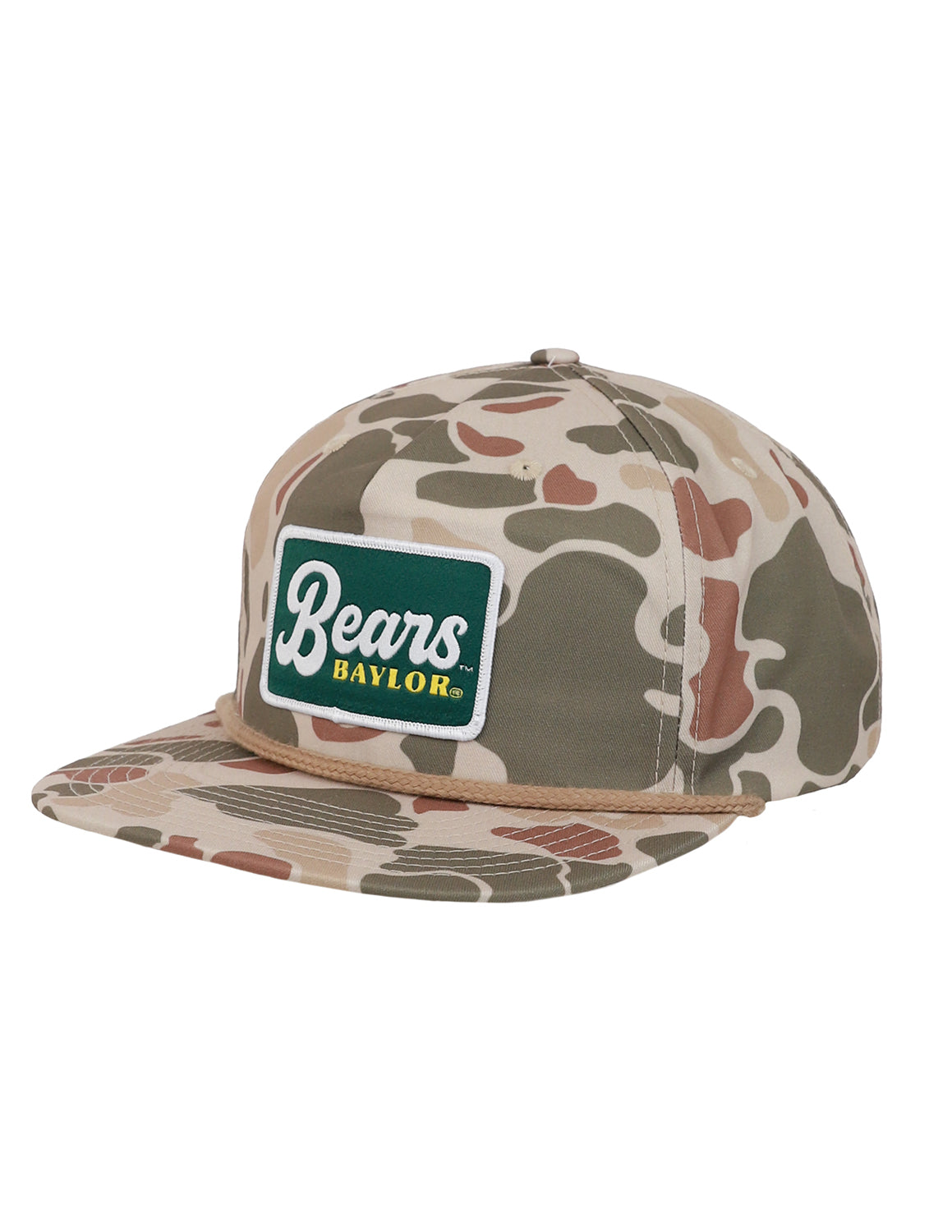 BU P College Script Patch Camo Hat