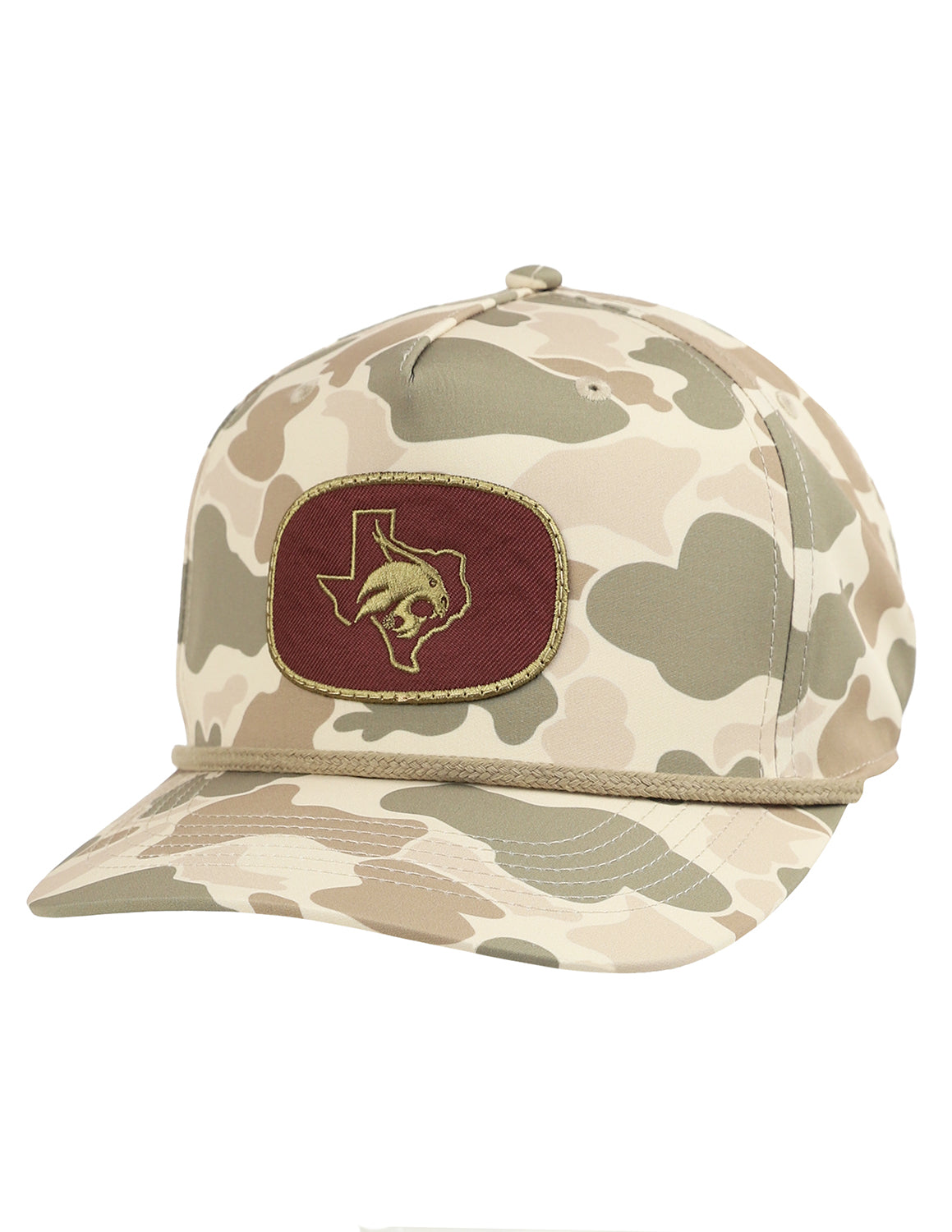 TXST State Of Texas Flat Oval Camo Hat
