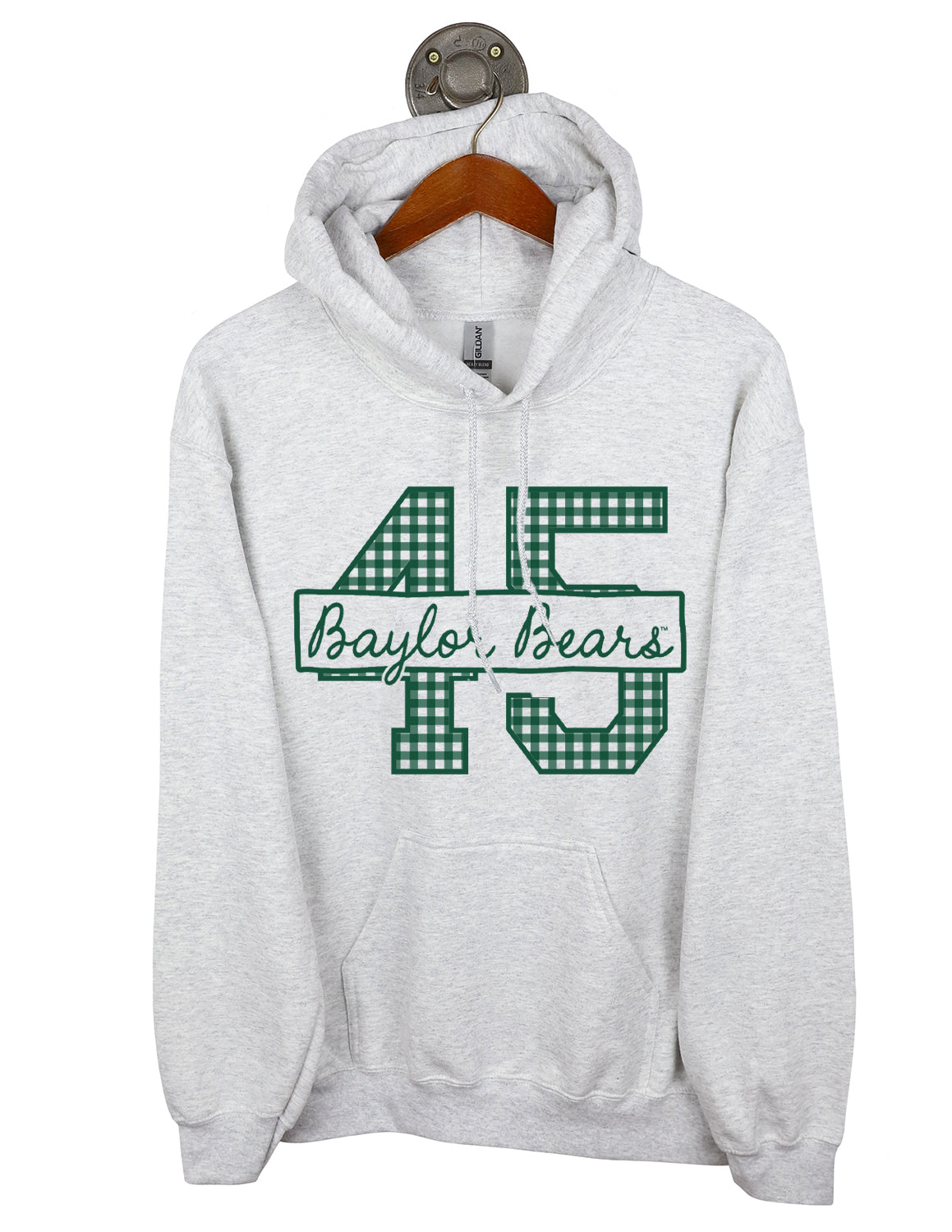 BU Gingham Initials Hoodie