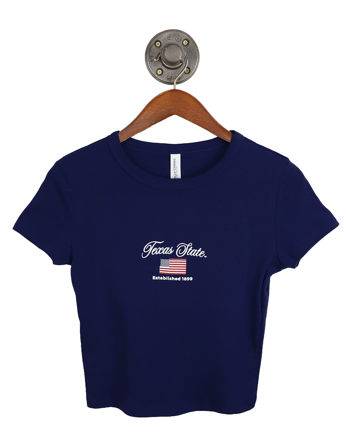 TXST Tiny Flag Micro Rib Baby Tee